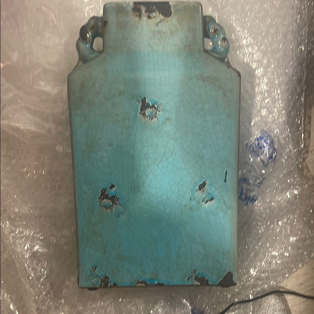 Vintage-Style Turquoise Ceramic Vase